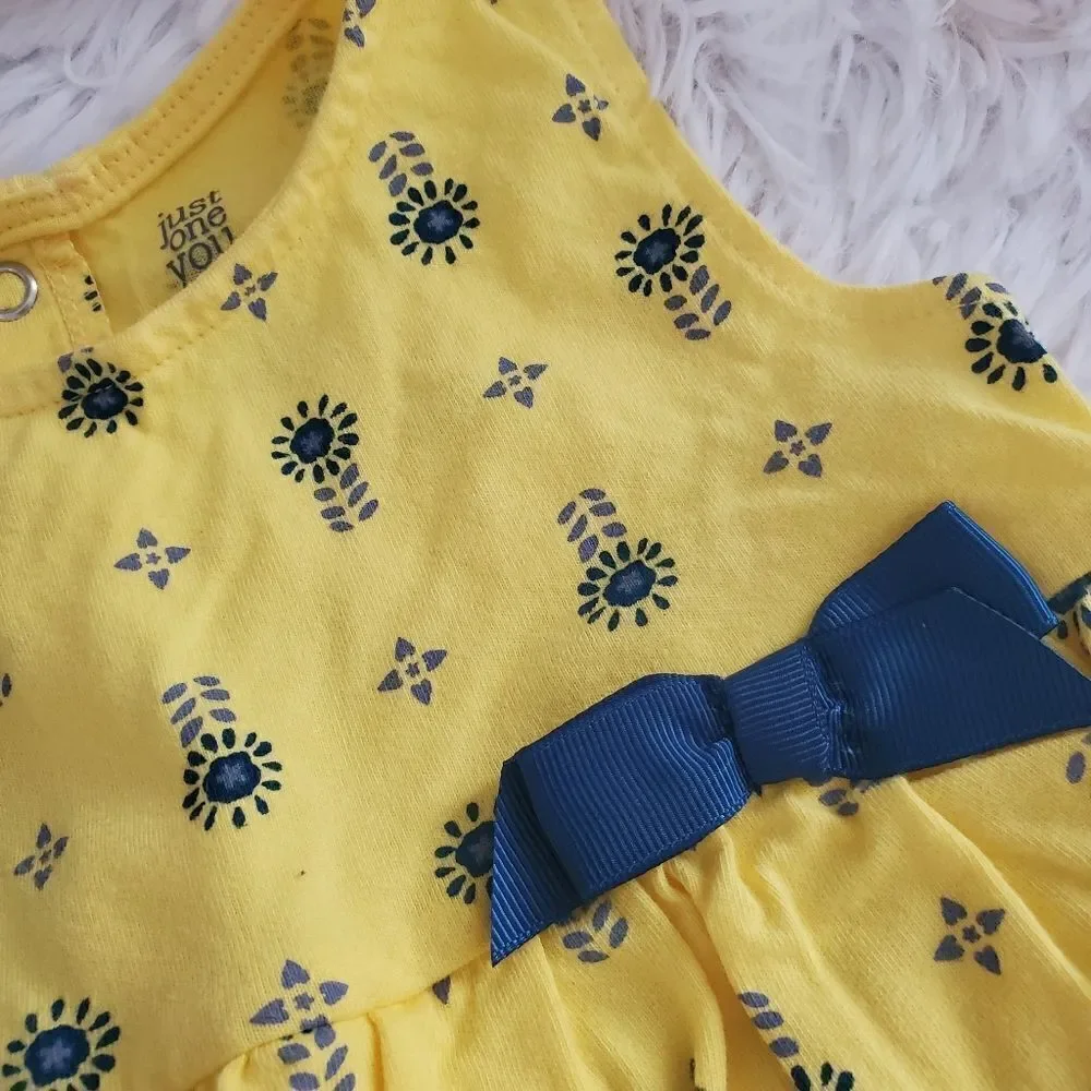 Baby Girl's Just One You Size 18 Month Yellow and Blue Flower Dress